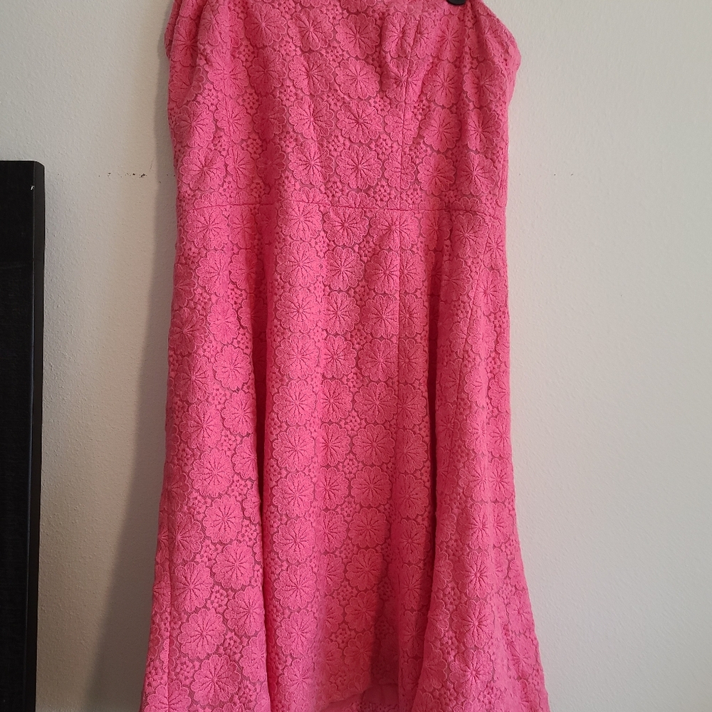 Lilly Pilitzer Pink Lace Strapless Dress. Size 10 - Picture 4 of 9